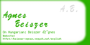 agnes beiszer business card
